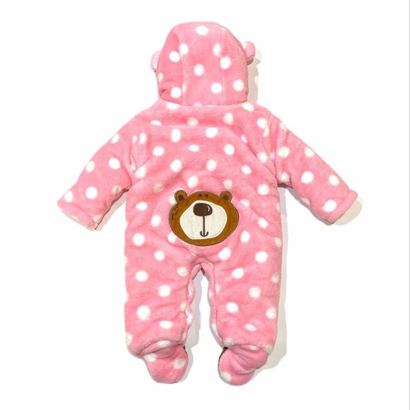 OKIE DOKIE Snowsuit 6M Pink Polka Dot - Picture 2 of 11